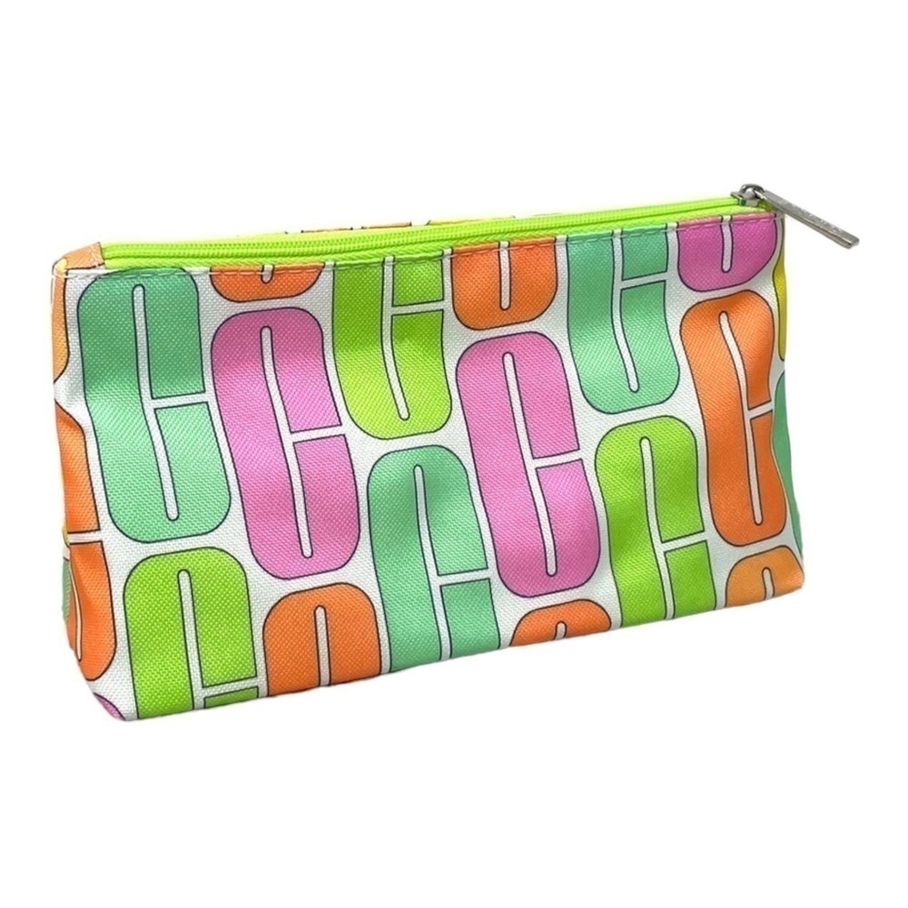 🌺 Clinique Logo Print Neon Makeup Zipper Pouch